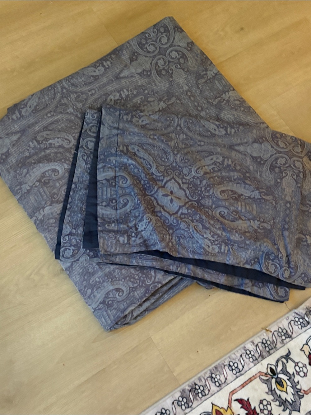 🧑‍🩰 Ethan Allen blue navy medallion Duvet cover set